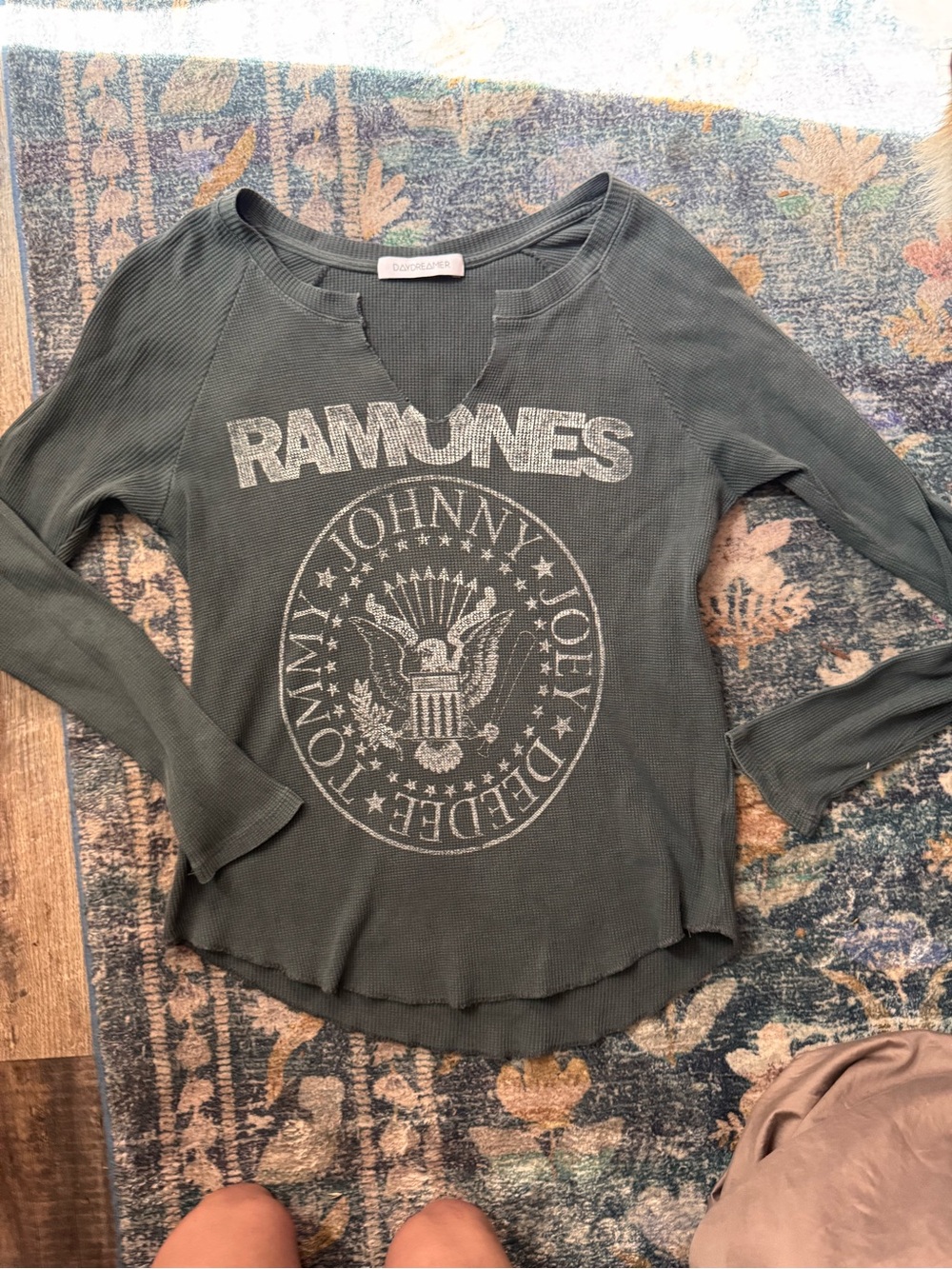 Daydreamer Olive Ramones Graphic Long-Sleeve Tee